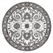 Alfombra MATEO 8037/644 círculo Moderna marco flores 100x100 Gris
