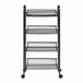 [en.casa] Carrito de cocina Tromsø con 4 cestas acero Negro