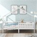 Cama cabaña infantil de madera maciza Blanco
