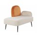 Beliani Chaise longue derecho Terciopelo ARCEY Blanco/ Beige