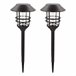 Aktive Set de 2 balizas LED solares luz cálida 6 lúmenes IP44 Negro