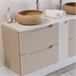Mueble doble lavabo 4 cajones Riva 140 Blanco/ Beige