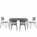 Set de comedor 1 mesa y 4 sillas gris STONE Gris