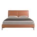 Cama matrimonio tapizada en polipiel Marron