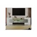 Elegante mueble de TV con iluminación LED Blanco/ Plateado