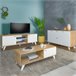Mesa de Centro Rectangular - Modelo QUIATUR Natural/ Blanco