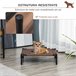 Cama Elevada para Mascotas Acero, Tela Oxford PawHut Marron
