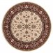 Alfombra de lana OMEGA circulo ARIES flores 200x200 Crema