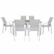 Set de jardín con mesa y 6 sillas ANZIO color gris Blanco