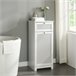 Mueble para ropa sucia Karlsøy con cesto extraíble MDF Blanco