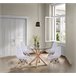 Pack Mesa Redonda de Cristal Templado + 4 Sillas Nordic 120x120 Blanco
