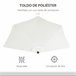Sombrilla de Jardín Metal, Poliéster Outsunny 269x138 Crudo