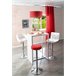 Taburete ajustable FLIP giratorio y regulable en altura PU Blanco