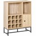 Aparador de Cocina Melamina de Madera y Metal HOMCOM 76 Marron