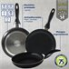 Set Juego de tres sartenes +  Batería de cocina 8 piezas Multicolor