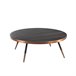 Mesa centro redonda mármol porcelánico y acero negro Negro/ Naranja