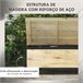 Baúl de Exterior Madera de Abeto, Acero Madera Marron