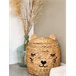 Cesta de almacenaje en jacinto de agua, forma de gato Beige