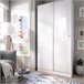 Armario 2 puertas efecto madera 100 Blanco