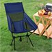 2 Sillas Plegables Camping Ligera con Respaldo Alto Azul Marino