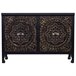 Aparador de madera de 4 puertas Negro