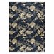 Alfombra lavable ANDRE 1311 Hojas de monstera 160x220 Negro