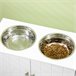 Comedero para Perros MDF, Acero Inoxidable PawHut Blanco
