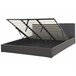 Beliani Cama con somier Poliéster DREUX 191x214 Gris Oscuro