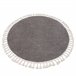 Alfombra BERBER 9000 circulo Franjas Bereber Marroquí Shaggy 160x160 Gris Oscuro
