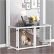 Barrera de Seguridad para Perros Madera de Pino y Acero PawHut Blanco