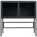 Aparador de vidrio, metal y madera 2 puertas Negro