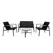 Acomoda Textil – Conjunto Jardín de Sofá + 2 Sillones + Mesa Negro