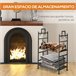 Soporte para Leña Metal Outsunny, hogar - climatización Negro
