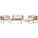 Beliani Conjunto de jardín Madera de acacia BERMUDA Blanco/ Beige
