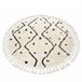 Alfombra BERBER TETUAN B751 zigzag Franjas Bereber Marroquí Shag 120x120 Crema