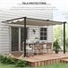 Pérgola de Pared Poliéster, Acero Outsunny Crudo