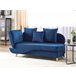 Beliani Chaise longue Terciopelo MERI Azul Marino