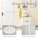 Perchero de Pie Metal, Madera Maciza HOMCOM Blanco
