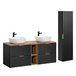 Conjunto mueble doble lavabo 2 nichos y columna Adriel 140 Negro