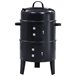 VidaXL Barbacoa 3 en 1 ahumador de carbón Negro