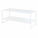 Mesa de centro Ruokolahti con estante acero [en.casa] 43x102 Blanco