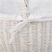 Cesta redonda de medula con forro Blanco