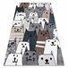 Alfombra FUN Gatti para niños gatos animales 180x270 Blanco/ Gris