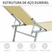 Tumbona Plegable Tela Oxford, Metal Outsunny Crudo