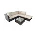 Set rinconera MARSELLA con mesa y puff Marron