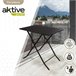 Mesa cuadrada plegable jardín Aktive Negro