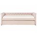 Beliani Cama con somier Terciopelo LIBOURNE 92x220 Rosa Talco