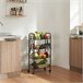 [en.casa] Carrito de cocina Tromsø con 4 cestas acero Negro