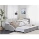 Beliani Cama con somier Poliéster MARMANDE 96x214 Azul Marino