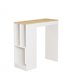Mesa de cocina alta fija con estantes CLARA Mesa de cocina alta fija con estantes CLARA Blanco/ Madera